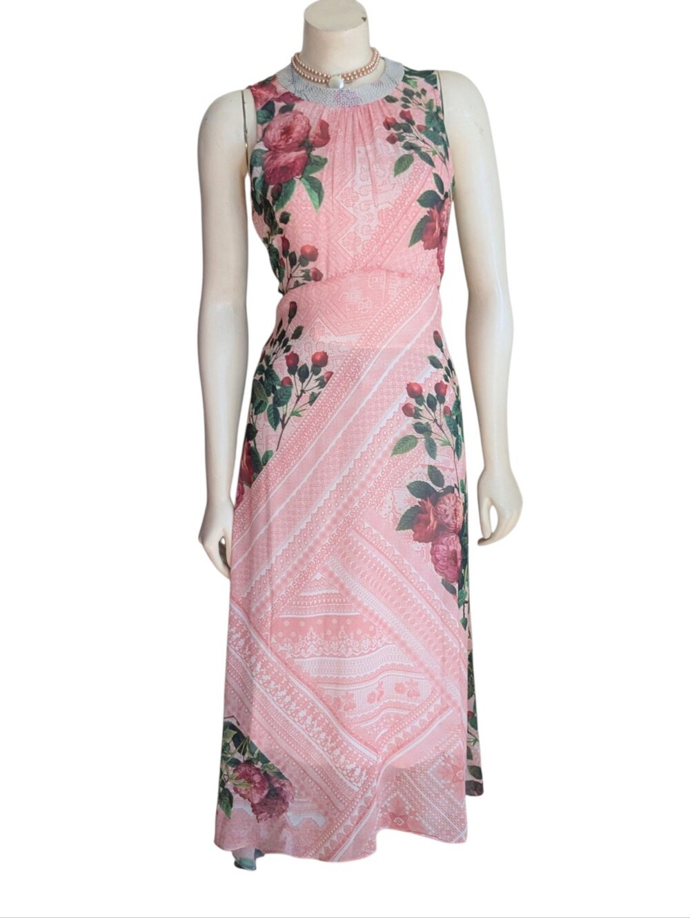 Anthropologie Pankaj & Nidhi Butterfly Garden Midi Dress Size 4